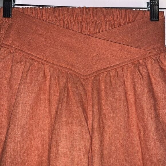 Banjara XS Rust Linen/Rayon Blend Elastic Waist Women’s Pants - Picture 4 of 11